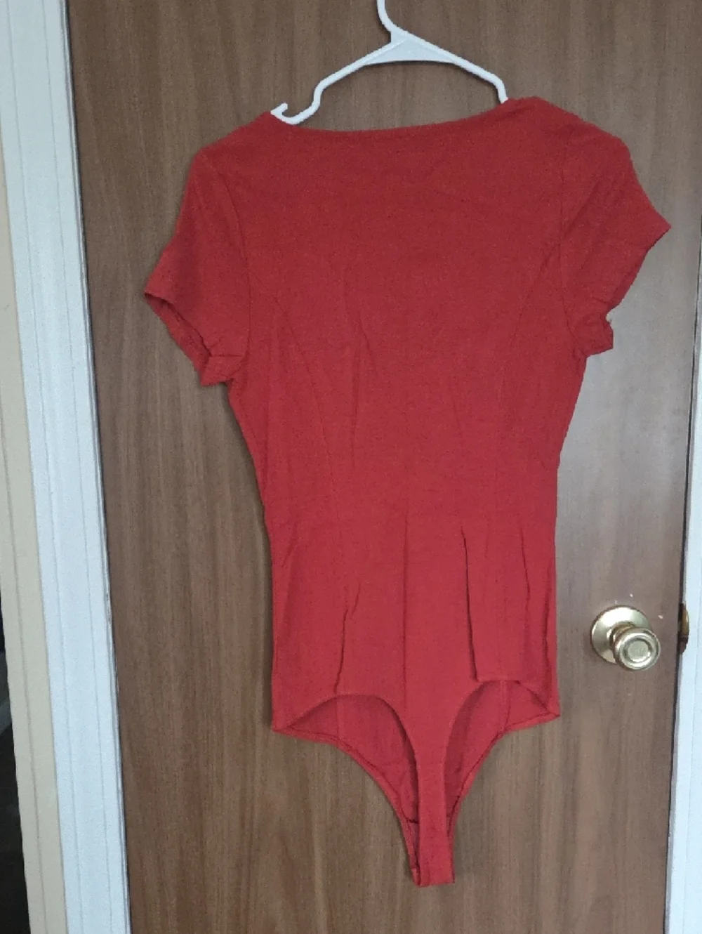 Free People Red Deep V Short Sleeve Bodysuit - Picture 3 of 3
